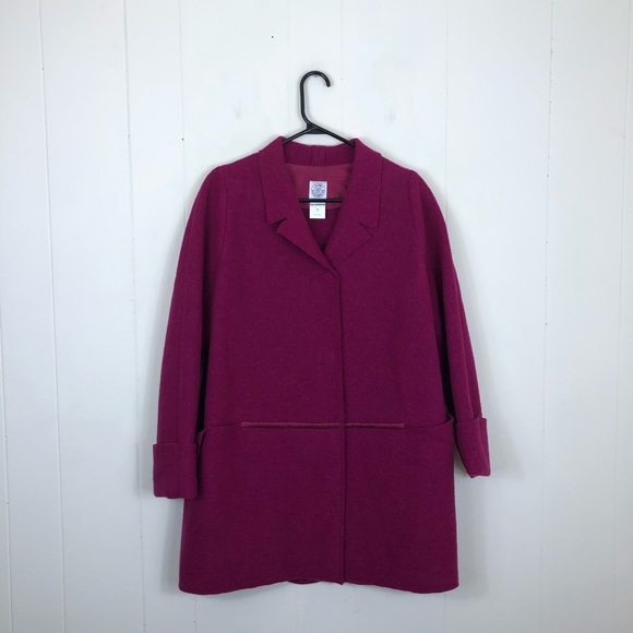 Vintage Kim Bernardin Paris Fuchsia Wool Coat Sz S - Picture 3 of 11
